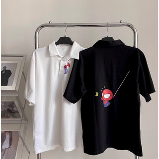 Áo thun áo phông tay lỡ cổ bẻ Polo Unisex 2 màu full size M L XL