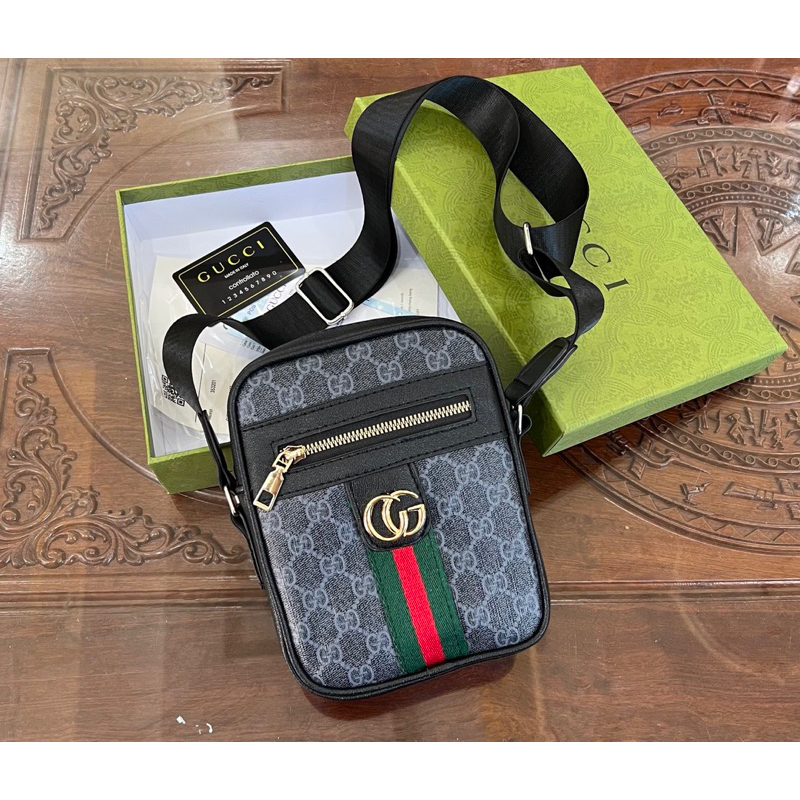 Túi đeo chéo Lv nam nữ Fullbox hộp giấy thẻ , chất liệu da pu