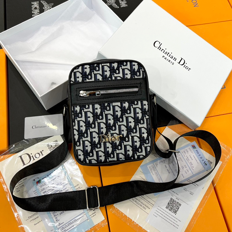 Túi đeo chéo Lv nam nữ Fullbox hộp giấy thẻ , chất liệu da pu