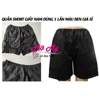 Quần đùi giấy Nam dùng 1 lần màu đen | Giá 20.00đ cho 5 quần  | Quần đùi nam | Hạ My Việt
