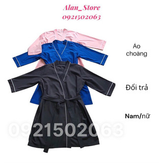Áo choàng spa xám xanh hồng nam nữ