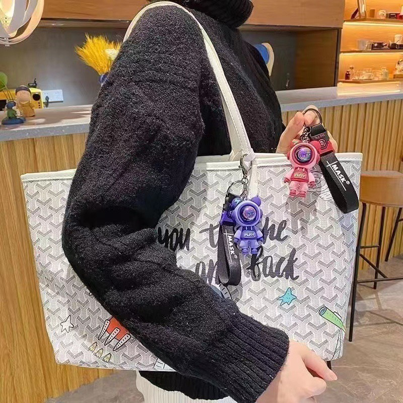 Móc chìa khoá cute phi hành gia SIDOTECH móc đôi anime dễ thương dây ca su cho xe máy ô tô