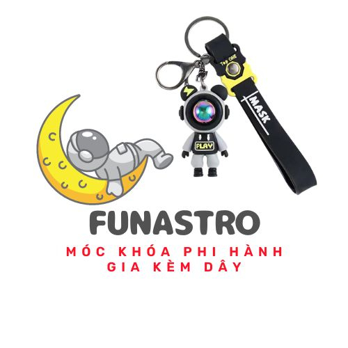 Móc chìa khoá cute phi hành gia SIDOTECH móc đôi anime dễ thương dây ca su cho xe máy ô tô