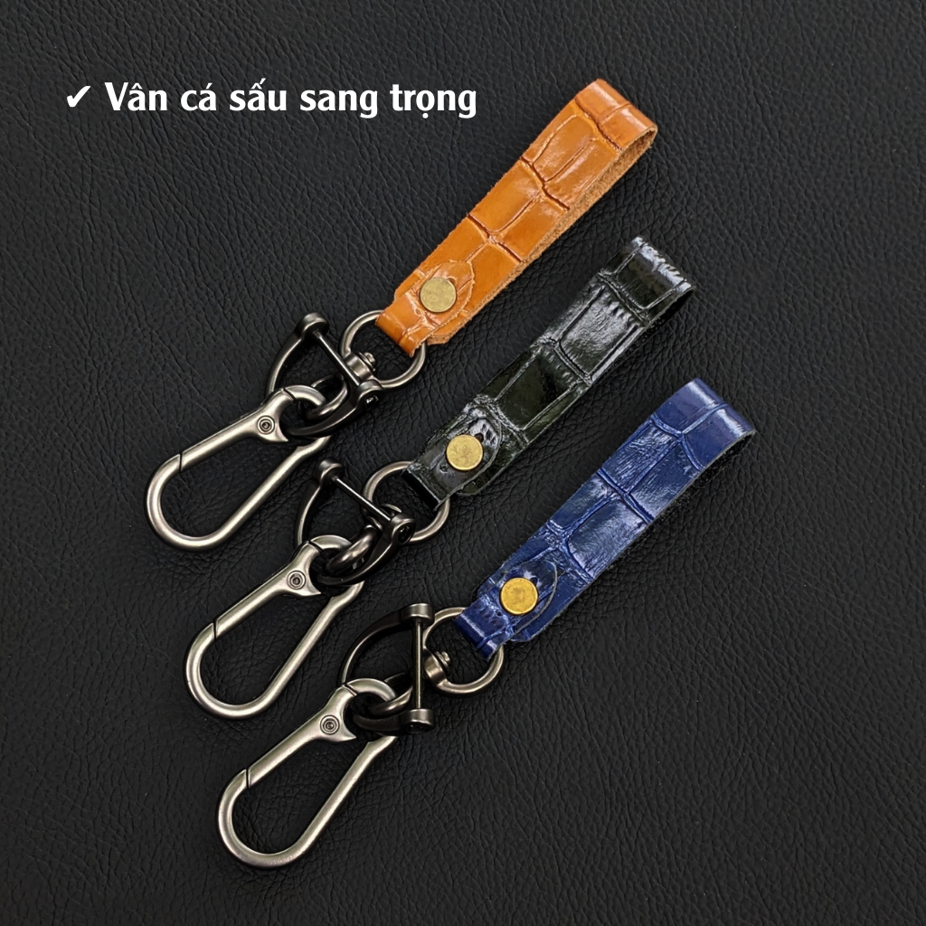 Móc Dây Đeo Chìa Khóa Xe Máy, Ô Tô Thời Trang Sành Điệu Bằng Da Thật Nhiều Màu