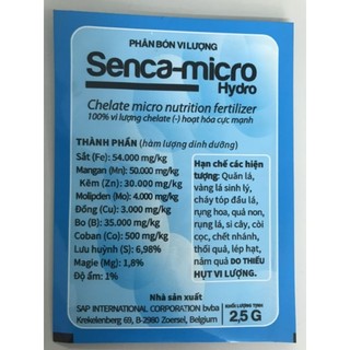 Phân bón vi lượng Senca Micro hydro - 2.5gam