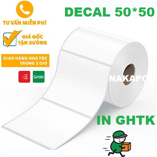 Tem GHTK 50x50 mm - Decal Nhiệt 5x5 cm In Đơn Hàng GHTK