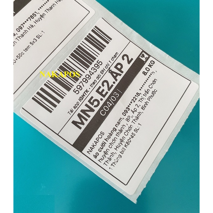 Tem GHTK 50x50 mm - Decal Nhiệt 5x5 cm In Đơn Hàng GHTK