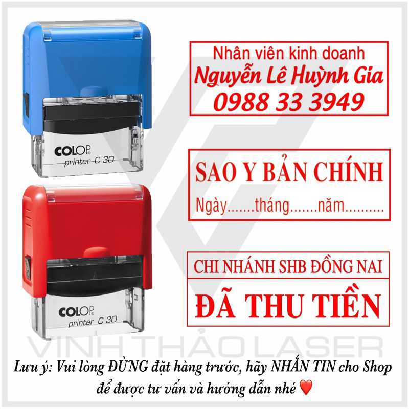 Con dấu mộc COLOP khắc theo yêu cầu
