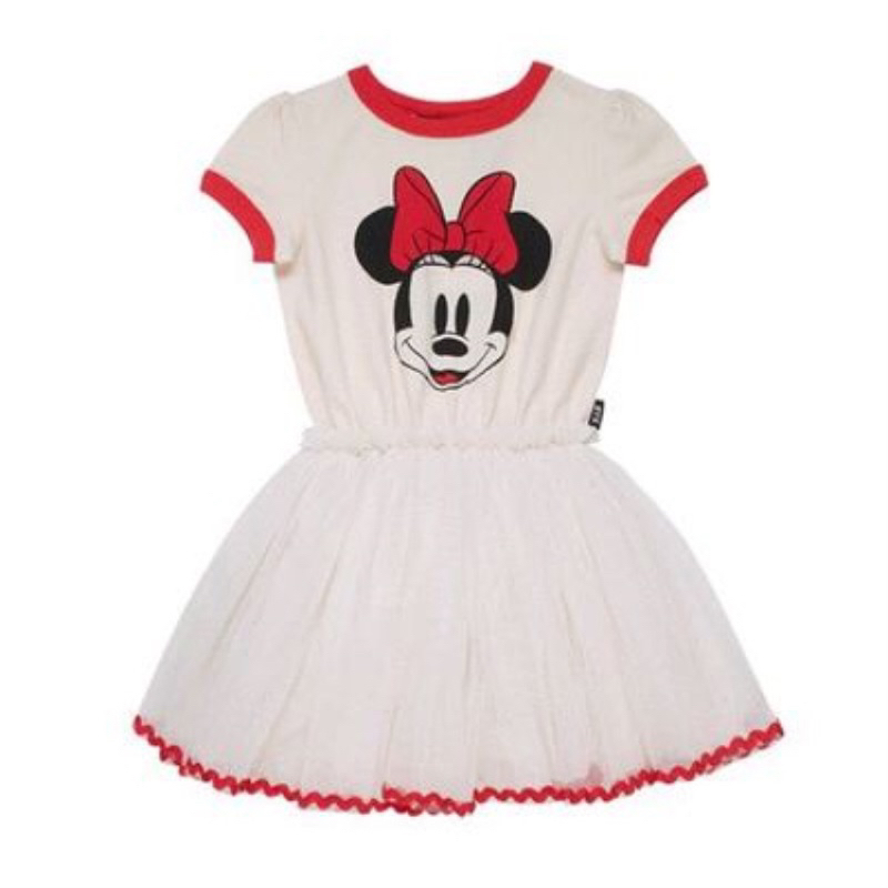 Đầm Công Chúa Họa Tiết Chuột Mickey Minnie Phối Lưới Xinh Xắn Cho Bé Gái đầm hãng Disney