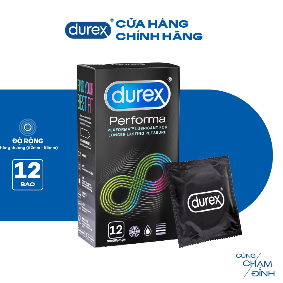 Bao cao su siêu mỏng kéo dài thời gian quan hệ, nhiều gel bôi trơn, gân gai tăng khoái cảm - GIFT BCS Durex
