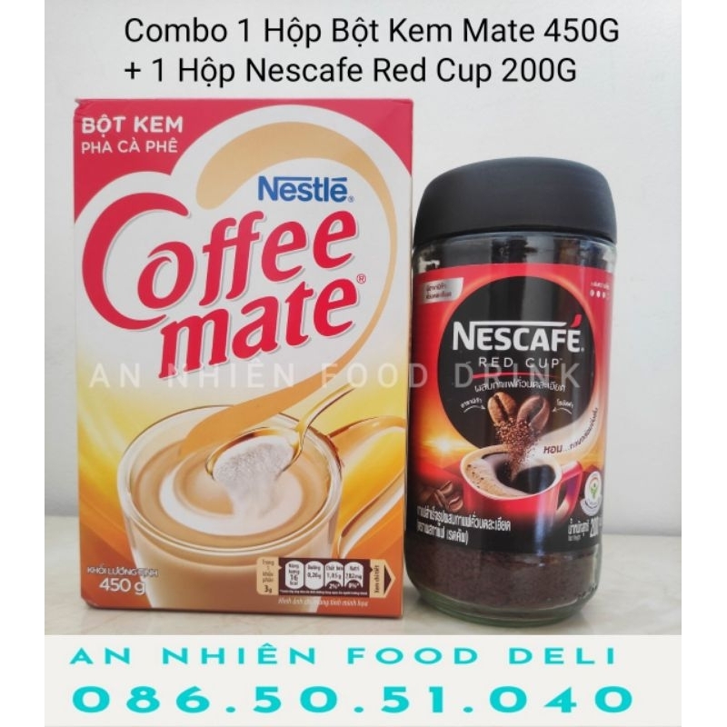 Combo 1 Hộp Cà Phê Nescafe Red Red Cup 200G + 1 Hộp Bột Kem Pha Cà Phê Mate 450G