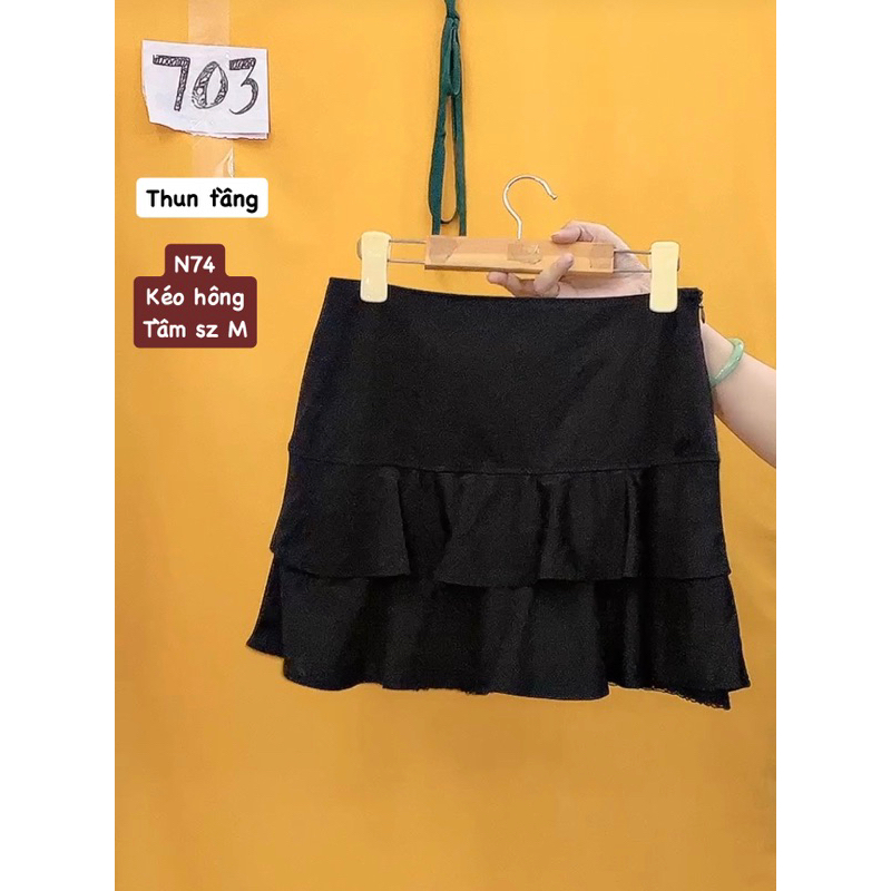 chân váy đen thun tầng tầm size M.S703