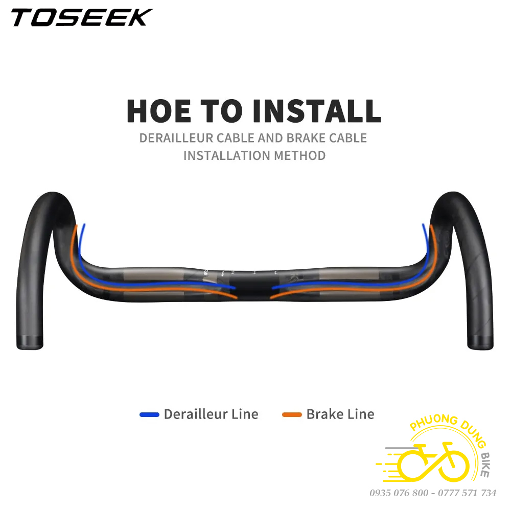 Ghi đông xe đạp road Carbon TOSEEK 420 x 31.8mm