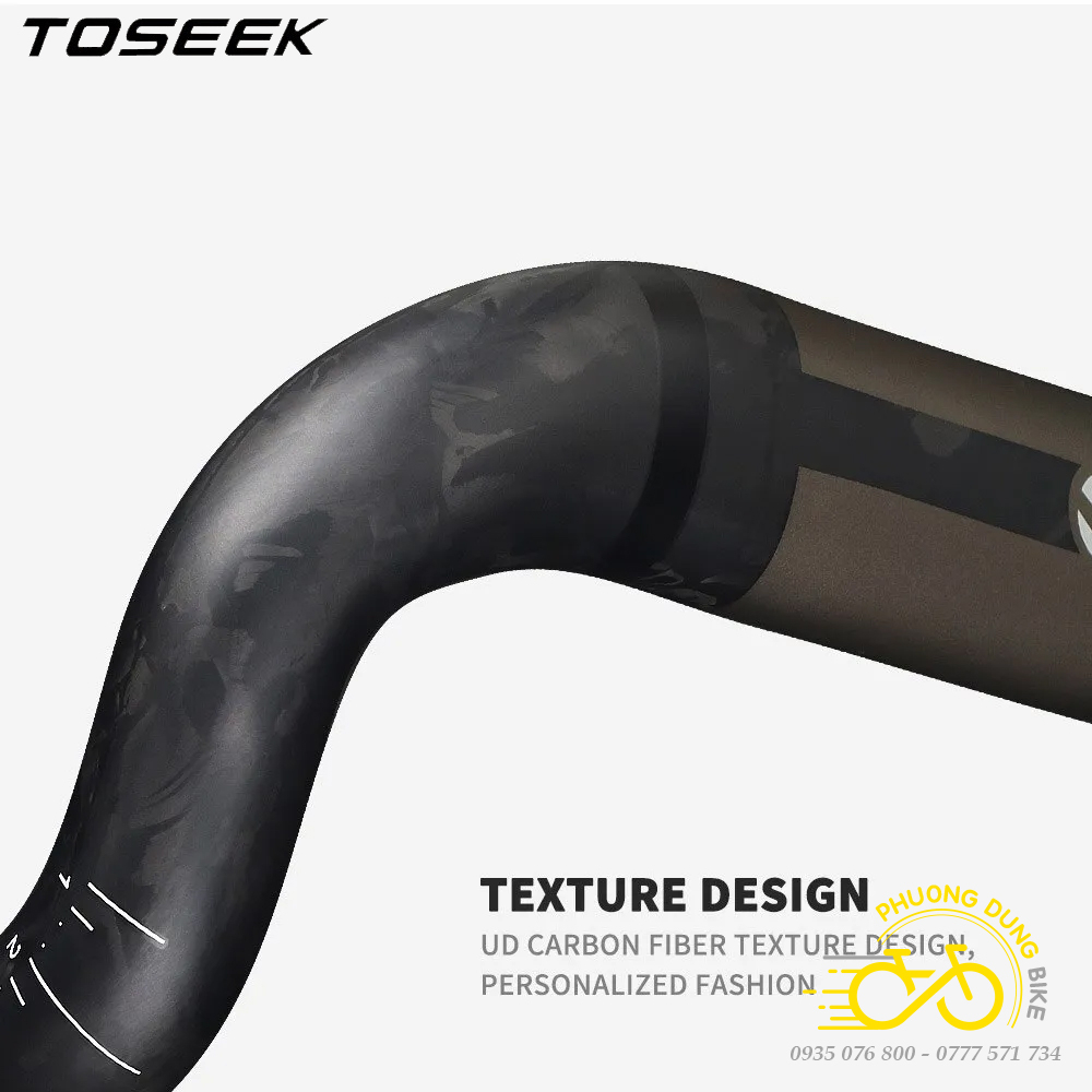 Ghi đông xe đạp road Carbon TOSEEK 420 x 31.8mm