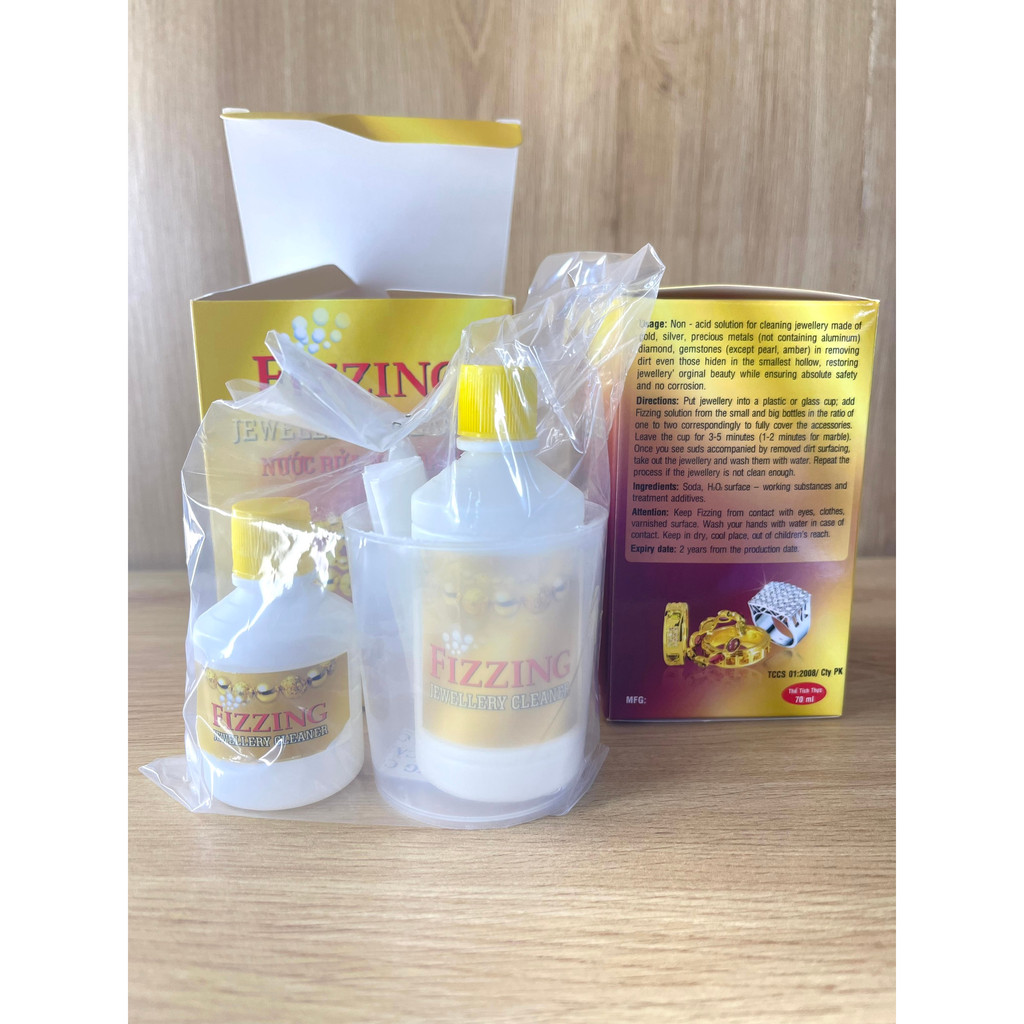 Nước Rửa Trang Sức Fizzing Làm Sạch và Sáng Bóng Trang Sức Như Mới