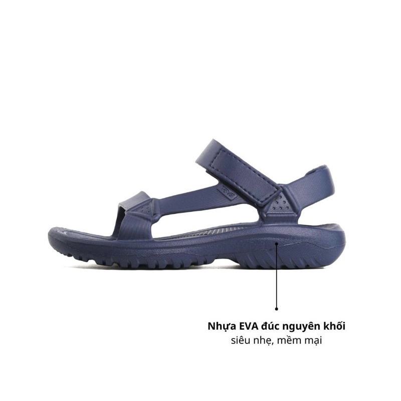 Dép sandal quai hậu cao su đúc 47 48 xanh navy chống nước chống bẩn xăng đan siêu êm nhẹ Teva