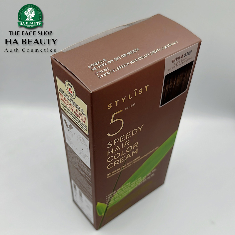 Kem nhuộm tóc thiên nhên thơm nhẹ nhàng The Face Shop Stylish 5 MINUTES Speedy Hair Color Cream Light Brown