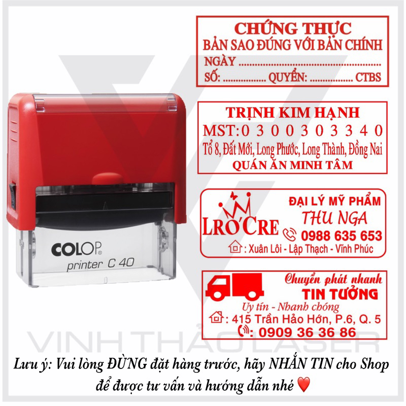 Con dấu mộc COLOP khắc theo yêu cầu