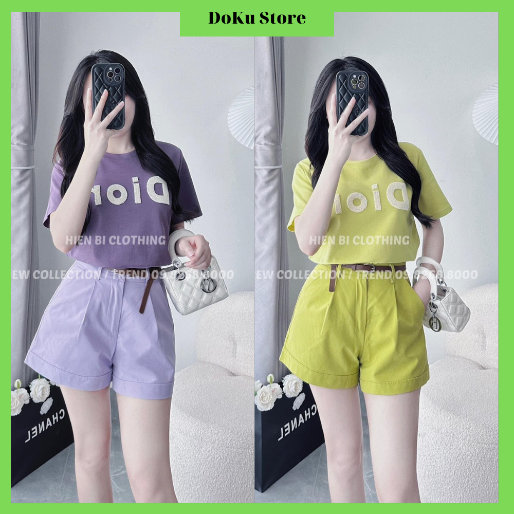 Set dior nữ, áo dior mix quần dior nữ chất cotton QC cao cấp cho nữ mặc dạo phố, du lịch, đi chơi, siêu xinh