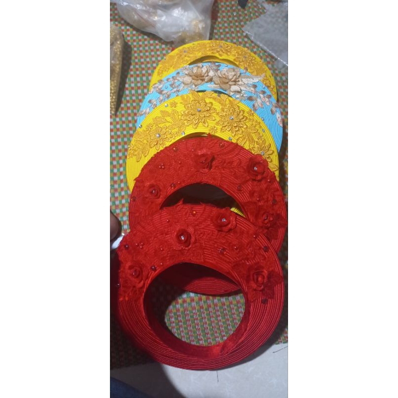 khăn xếp trang trí ren thêu 3D xinh xinh