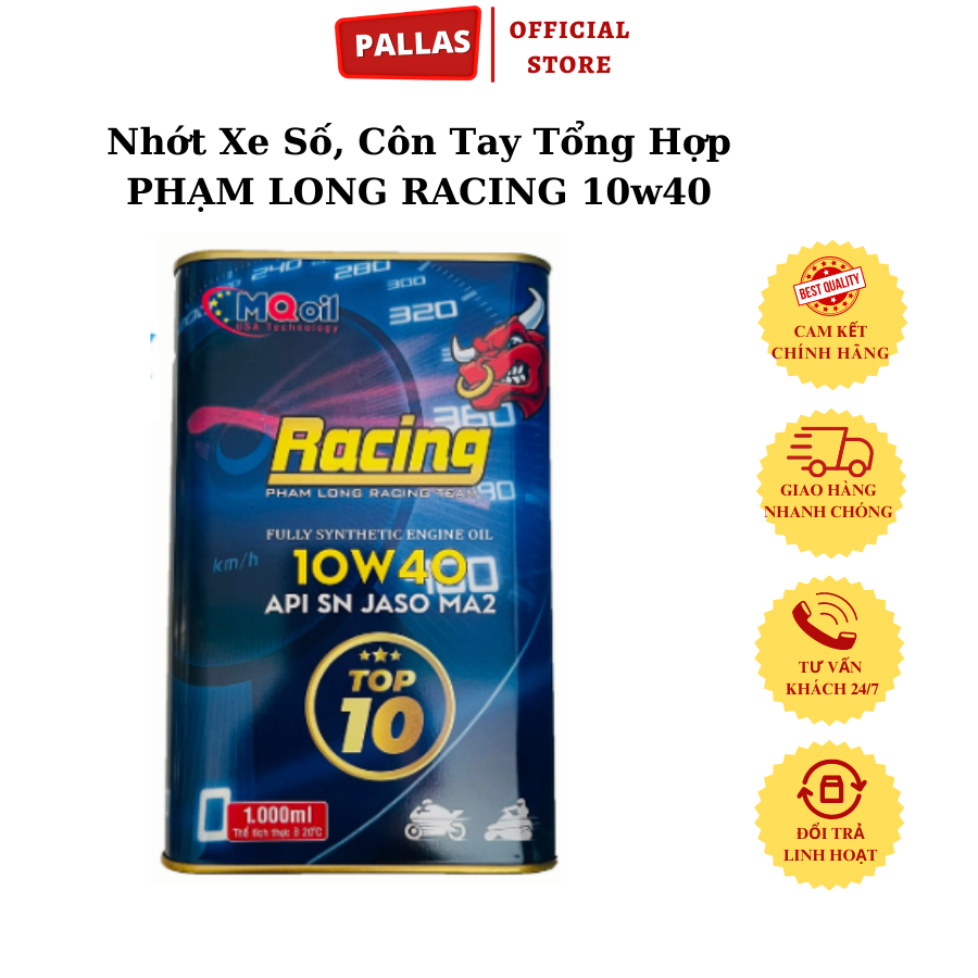 Nhớt Xe Số, Côn Tây Tổng Hợp PHẠM LONG RACING 10w40 - Pallas Shop Chính Hãng