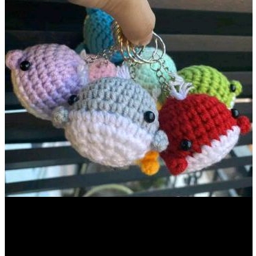 Móc khóa len cá heo