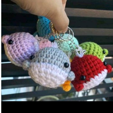 Móc khóa len cá heo