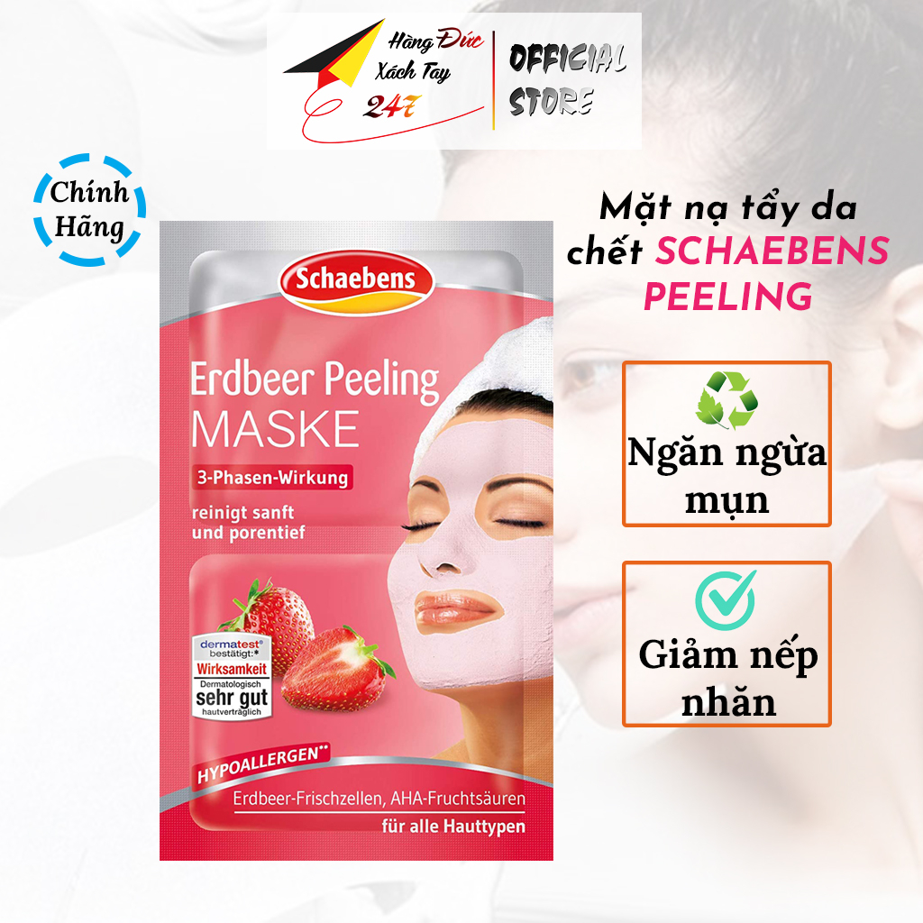 Mặt nạ dưỡng da, tẩy da chết SCHAEBENS PEELING dưỡng ẩm phục hồi da chuyên sâu 2*6ml