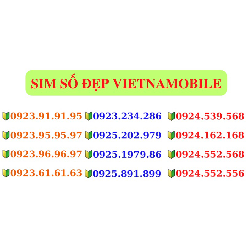 Sim Số Đẹp Thần Tài Vip - Sim 4G Vietnamobile - Miễn Phí Đăng Ký Chính Chủ