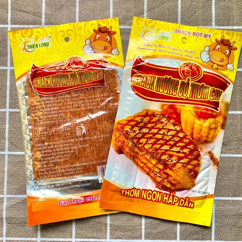 Snack Hương Bò Thiên Long Miếng To Thơm Cay Gói 30G Tiệm Ăn Vặt Mẹ Bống