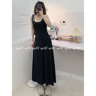 Đầm 2 dây thun dài