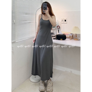Đầm 2 dây thun dài (ảnh thật/ có sẵn)