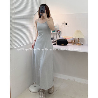 Đầm 2 dây thun dài (ảnh thật/ có sẵn)