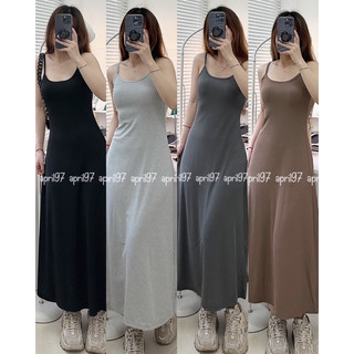 Đầm 2 dây thun dài (ảnh thật/ có sẵn)