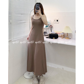 Đầm 2 dây thun dài (ảnh thật/ có sẵn)