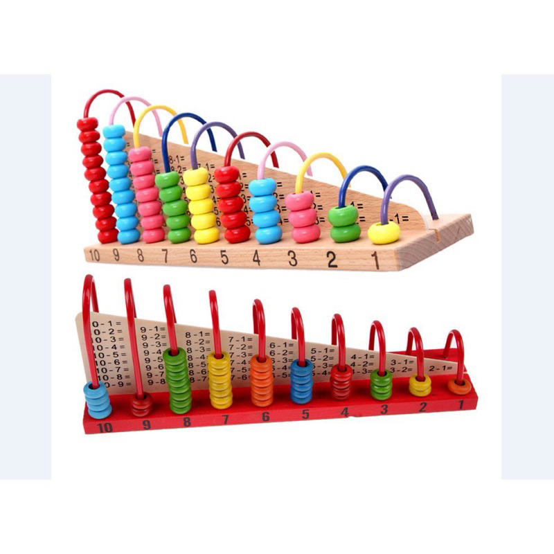 Bàn Tính Gỗ Học Đếm - Bảng Tính Cầu Vồng Cho Bé Học Toán. Giáo cụ Montessori