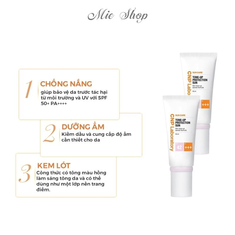 Kem chống nắng vật lý CNP LABORATORY nâng tone da Spf42 Pa +++ cao cấp