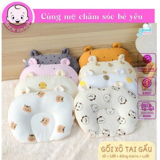 [Chính Hãng Goodmama] Gối xô tai gấu cho bé Goodmama thiết kế mới siêu đáng yêu