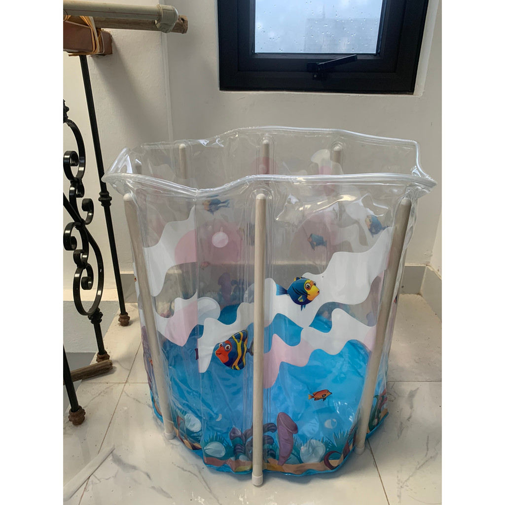 Bồn Tắm Gấp Gọn Trong Suốt Minh Quân 8 Chân Trụ 150l
