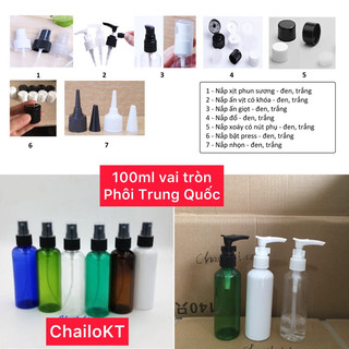 COMBO 10 SẢN PHẨM/ chai nhựa 100ml hàng phôi trung quốc 13g/ vỏ chai xịt khoáng/ vỏ chai nước hoa hồng/lọ xịt sương rỗng