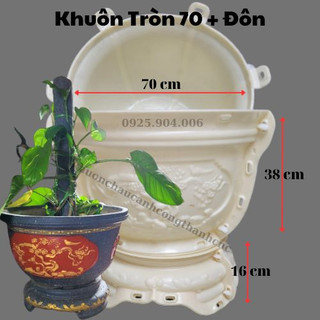 Khuôn đúc chậu cảnh Tròn 70 + Chân Đôn, Chất liệu nhựa ABS cao cấp, Dùng làm chậu cây cảnh xi măng