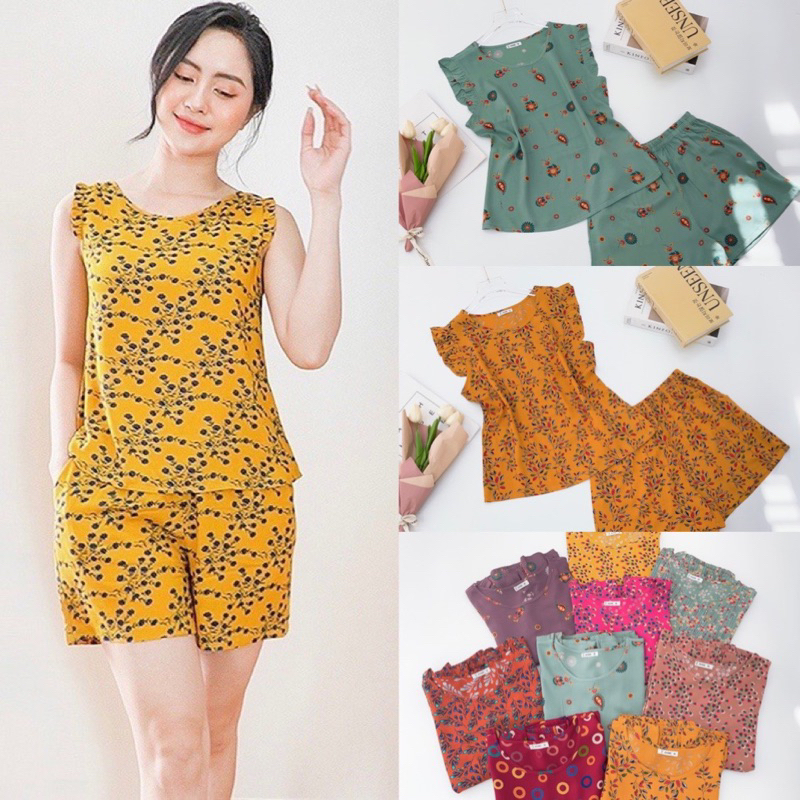 Bộ Lanh ( Tole) quần đùi tay cánh tiên