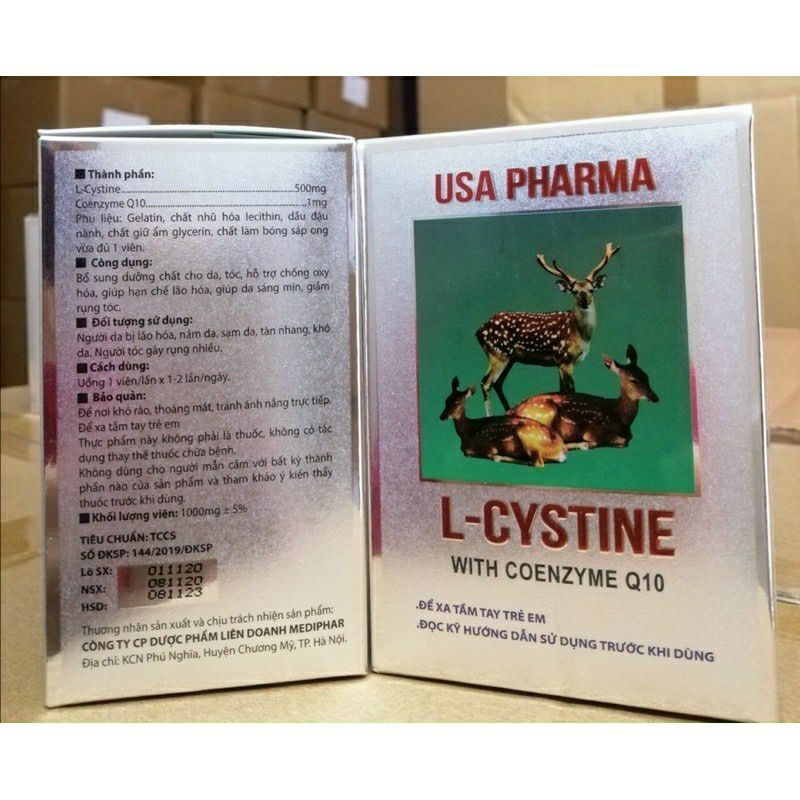 L-CYSTINE giảm rụng tóc, bổ sung dưỡng chất giúp da giảm nám, tàn nhang - Hộp 60 viên