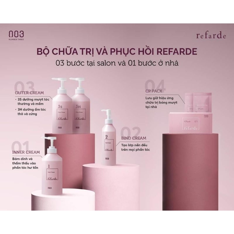 NUMBER THREE 003 KEM HẤP CUREPOD REFARDE CP PACK 4*12G