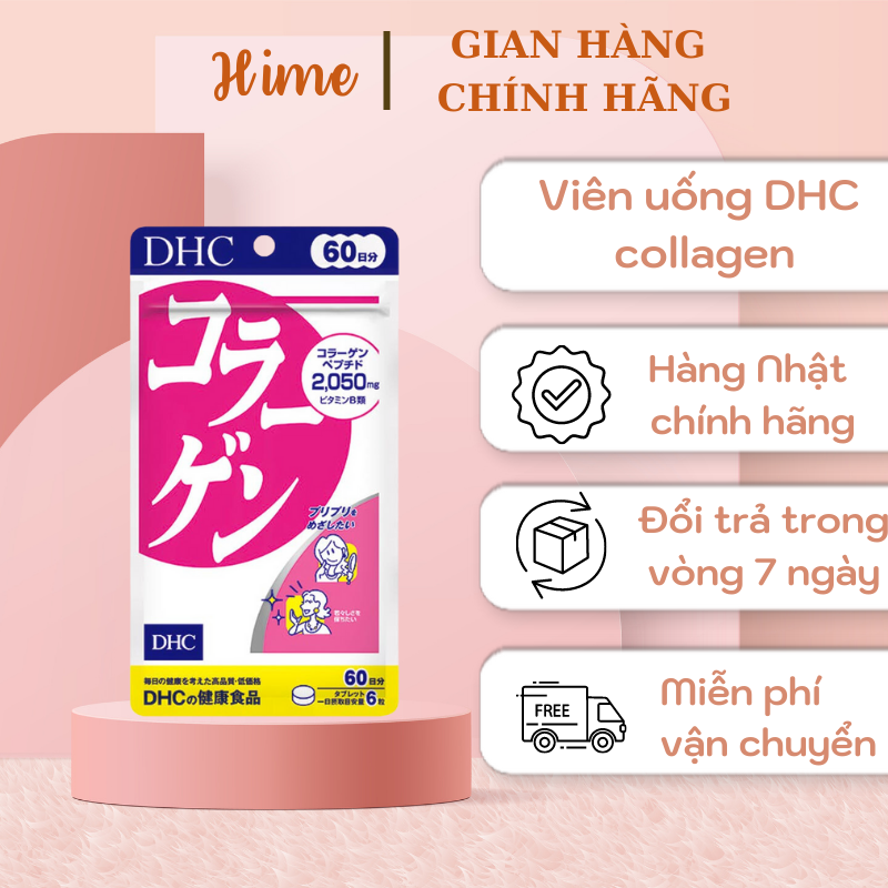 Viên uống DHC Collagen hỗ trợ trẻ hóa da gói 60 ngày 360 viên Nhật Bản