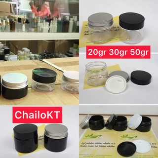 Hũ nhựa 20ml 30ml 50 ml/ hũ nhựa đen pet nắp nhôm 20gr 30gr 50gr/hũ nhựa pet đen.hũ TQuoc túi bọc từng hũ