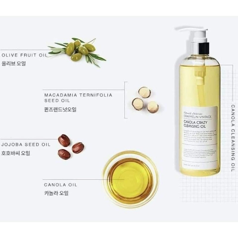 Dầu tẩy trang hoa cải graymelin thuần chay