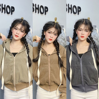 Áo khoác nhung kaki gân bee-shop