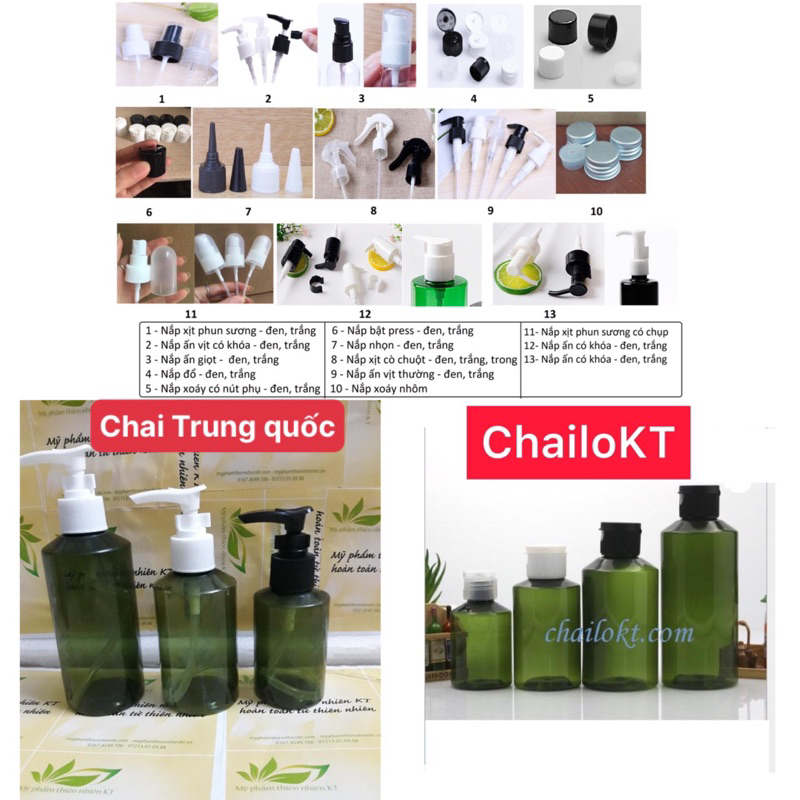 Chailokt/ chai nhựa 50ml 100ml 150ml các loại nắp. chai toner. chai đựng mỹ phẩm. chai chiết mỹ phẩm