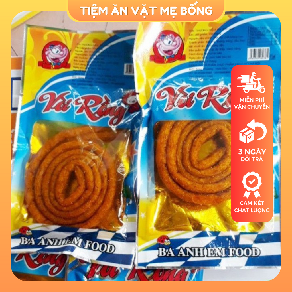 Snack Vòi Rồng Ba Anh Em Food Vị Cay Gói 26G Tiệm Ăn Vặt Mẹ Bống